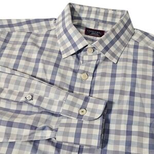 UNTUCKit Men's Medium Wrinkle Free Cotton Gingham Check Long Sleeve Button Shirt